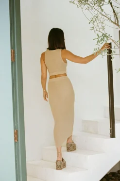 Sets|SABO Heather Skirt-Dark Tan