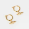 Earrings|SABO 18K Harlie T Bar Huggies
