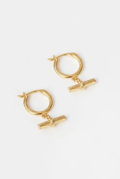 Earrings|SABO 18K Harlie T Bar Huggies
