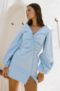 Dresses|SABO Minna Button Dress-Periwinkle