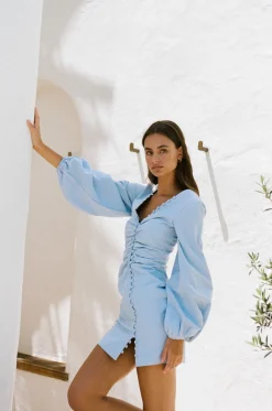 Dresses|SABO Minna Button Dress-Periwinkle