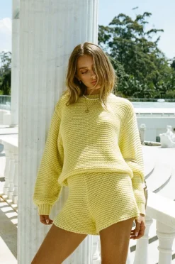 Sets|SABO Noelle Knit Sweater-Lemon