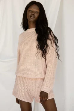Sets|SABO Noelle Knit Sweater-Pink