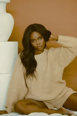 Sets|SABO Noelle Knit Sweater-Tan