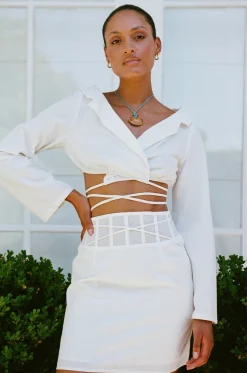 Tops|SABO Norella Wrap Top-White