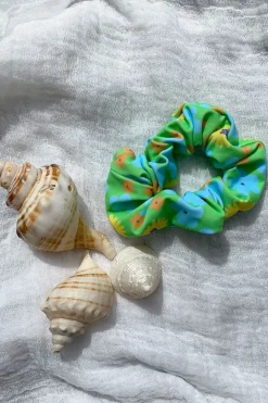 Swimwear|SABO Retro Floral Scrunchie-Green