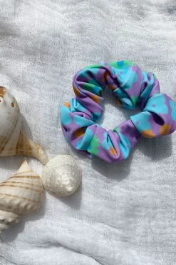 Swimwear|SABO Retro Floral Scrunchie-Purple