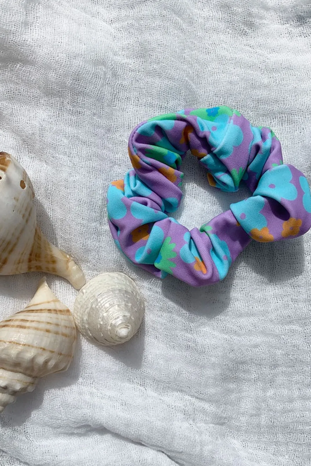 Swimwear|SABO Retro Floral Scrunchie-Purple