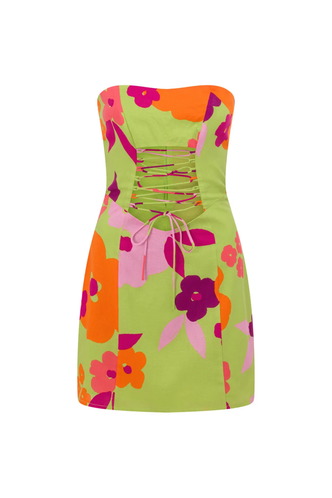 Dresses|SABO Romee Lace Up Dress-Lime Floral