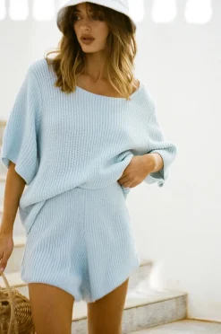 Sets|SABO Sevina Knit Top-Blue