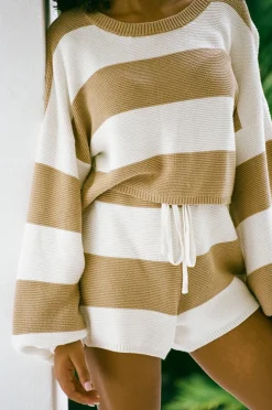 Sets|SABO Teana Knit Shorts-Tan