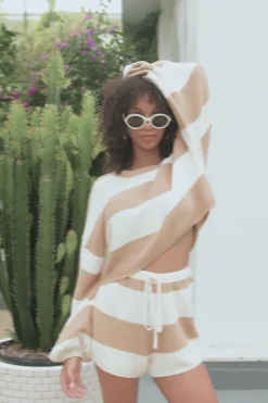 Sets|SABO Teana Knit Shorts-Tan