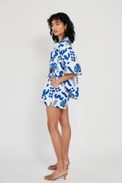 Sets|SABO Thessy Shorts-Blue Leaf