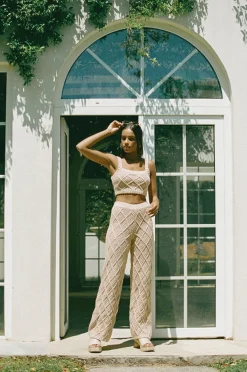 Sets|SABO Venti Knit Pants-Tan