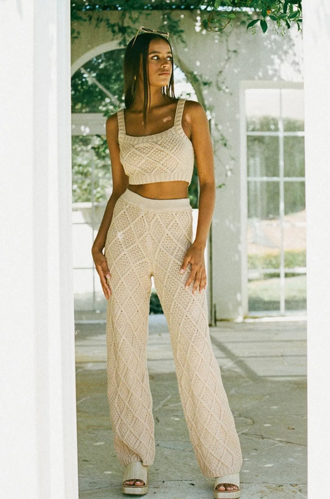 Sets|SABO Venti Knit Top-Tan