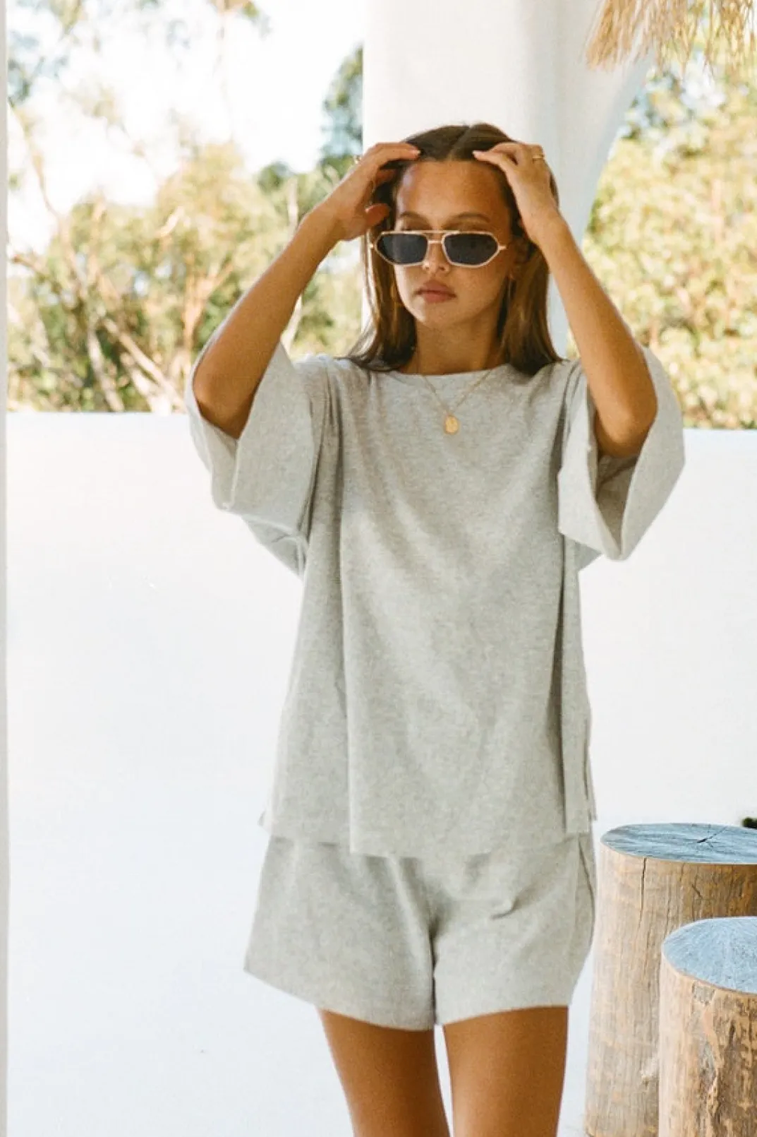 Back In|SABO Wanderer Shorts-Marl Grey