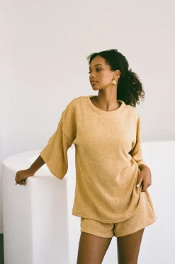 Sets|SABO Wanderer Shorts-Mustard Knit